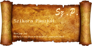 Szikora Paszkál névjegykártya